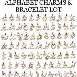 125pc Gold Alphabet Letters Charms Bracelet & More Jewelry Making Mega Bundle